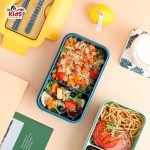 Tiffin Box for School & Office | Two Compartment Lightweight Lunch Box (Yellow/Green) - Image 3