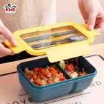 Tiffin Box for School & Office | Two Compartment Lightweight Lunch Box (Yellow/Green) - Image 4
