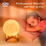 Moon Lamp with 3-Color Dimmable Tap Control | Rechargeable Lunar Night Light - Image 5