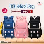Kids Waterproof School Bag | Orthopedic Bag for Children (Black/Blue/Pink)